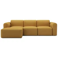 tenksom Ecksofa Rund, Relax-Ecke, Big-Sofa, Endless Seating, Bezüge wechselbar, Kaltschaum im Sitz, Nordic Swan Ecolabel gelb