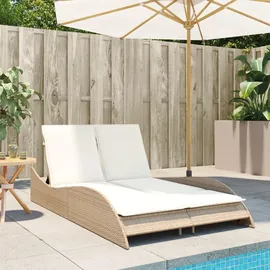 vidaXL Sonnenliege Doppelliege 114 x 205 x 73 cm Beige