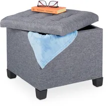 Relaxdays Sitzhocker mit Stauraum 45 x 42 x 45 cm Grau