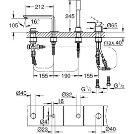 Grohe Lineare Einhandwannenmischer (19577001)