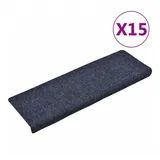 vidaXL Treppenmatten 15 Stk. Nadelvlies 65x21x4 cm Blau