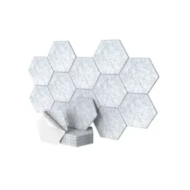 Relaxdays Akustikplatten Hexagon grau 18 St. 30 x 26 cm