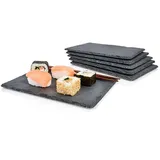 SÄNGER Servier-Set Servierplatten, Schiefer, (Set, 6-tlg., Schieferplatten), 22x16 cm, lasiert, erweiterbar grau