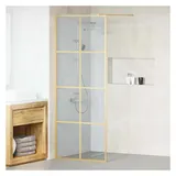 vidaXL Duschwand 80 x 195 cm Gehärtetes Glas goldfarben