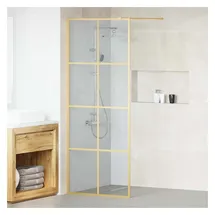vidaXL Duschwand 80 x 195 cm Gehärtetes Glas goldfarben