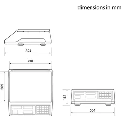 CAS Waage ERJ,  preisrechnend, Ladenwaage, GEEICHT, Wägebereich bis 30 kg, Ablesbarkeit 5g