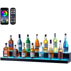 VEVOR Barregal Weinregal LED Beleuchtung Wandmontage 2-stufig 121cm Display
