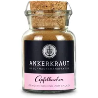 Ankerkraut Apfelkuchen, Kuchen backen, mit Zimt, ohne Zuckerzusatz, frei von Geschmacksverstärker, Mischung würzender Zutaten zum Backen, 65 g im Korkenglas