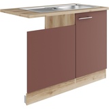 OPTIFIT Spülenschrank Bella Breite 110 cm, für teilintegrierten Geschirrspüler rot