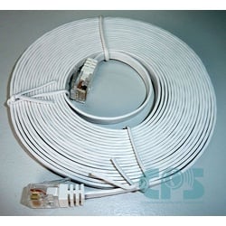 LAN-Kabel CAT6 UTP Slim 5m, Flat Slim-Line, Patchkabel, Flachkabel, für IP Telefone / Geräte, Weiss 75715-SLW