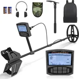 Outsunny Metalldetektor für Erwachsene 5 Modi Tragbar Ortungsgerät mit Alarm