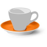 Dibbern Solid Color Espresso Untertasse Classico aus Fine Bone China Porzellan in der Farbe Orange mit einem Durchmesser 11,9cm, 20 141 000 14