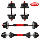 CCLIFE Hantel-Set verstellbar Hantel set Kurzhantel Langhantel Dumbbell Gewichte schwarz