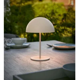 NORTHPOINT LED Metall Akku Tischlampe in Pilzform 28cm hoch Touch-Schalter Outdoor Lampenschirm Terassenleuchte Beige,