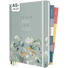 Häfft Häfft® Lehrer-Planer 2026/2027 – A5+ Format "Minty Leaves"