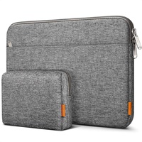 Inateck 15.6 Zoll Laptoptasche 15 Zoll Hülle Tasche Notebook Sleeve Schutzhülle Case, spritzwassergeschützt, mit Zubehörtasche, Grau