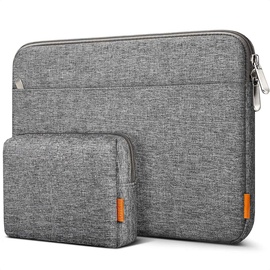 Inateck 15.6 Zoll Laptoptasche 15 Zoll Hülle Tasche Notebook Sleeve Schutzhülle Case, spritzwassergeschützt, mit Zubehörtasche, Grau