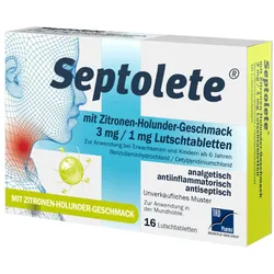 Septolete mit Zitronen-Holunder Geschmack 3 mg / 1 mg Lutschtabl