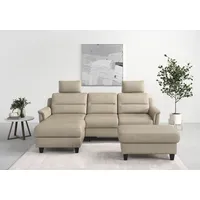 sit&more Ecksofa »Farö L-Form«, inklusive Federkern, wahlweise mit Bettfunktion und Bettkasten, beige