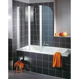 Schulte Badewannenaufsatz 3-teilig SCHULTE Komfort 125 x 140 cm Klarglas Profilfarbe aluminium D1654 01 50 140
