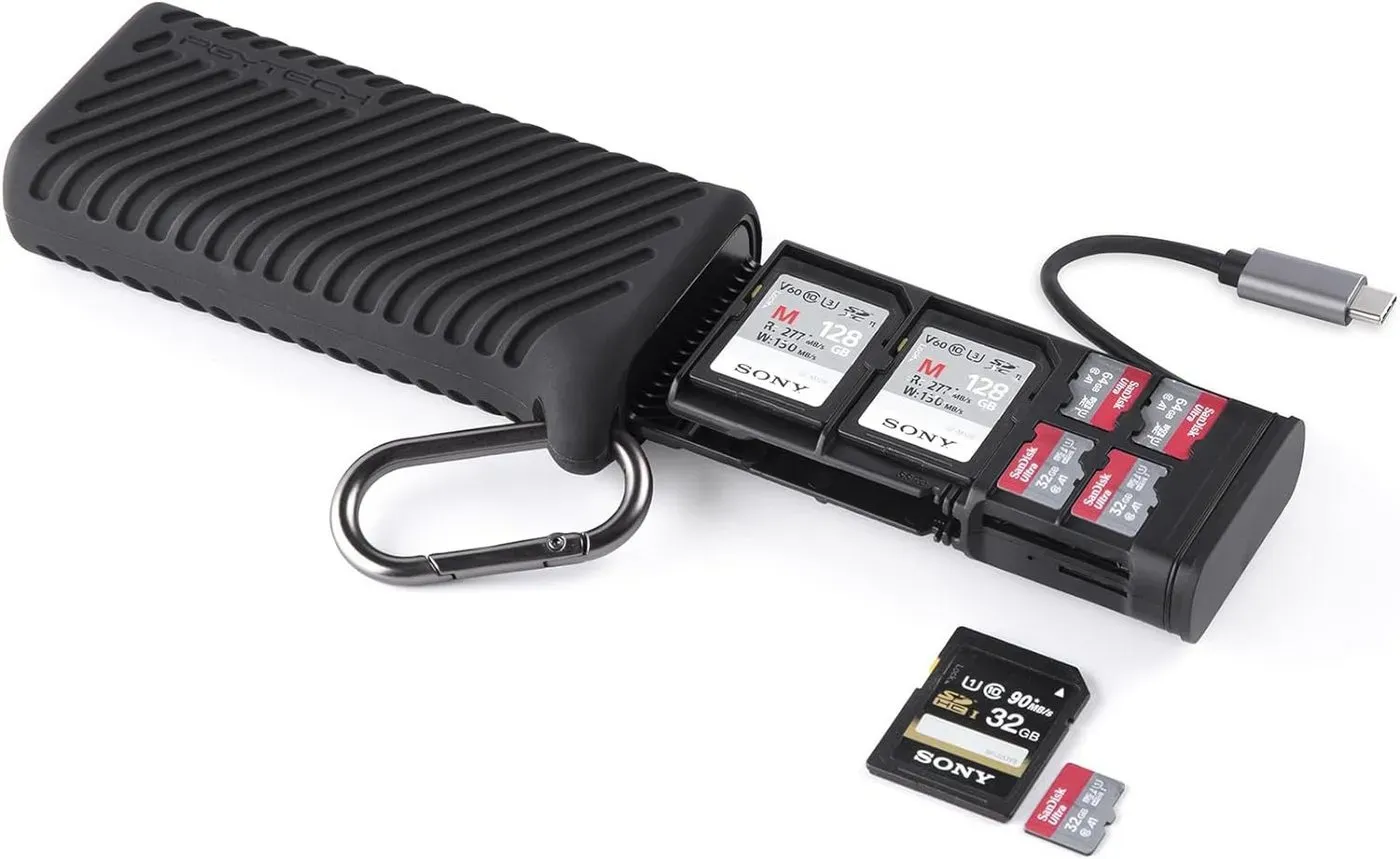 leben Speicherkartenleser USB 3.1 SD-Kartenleser, Hochgeschwindigkeits-Speicherkartenleser, Typ-C-Kartenleser für Kameras, Smartphones, Drohnen, Actionkameras schwarz