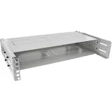 InLine 19" Rack zur Wandmontage, 2HE, 24-40cm Tiefe, mit Abdeckung, grau