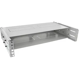 InLine 19" Rack zur Wandmontage, 2HE, 24-40cm Tiefe, mit Abdeckung, grau