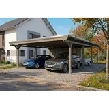 SKANHOLZ Doppelcarport 6,09 x 8,46 m schiefergrau inkl. Abstellraum