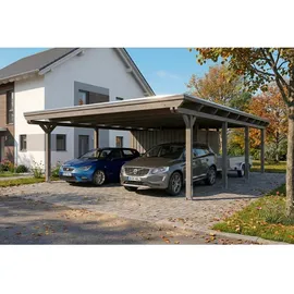 SKANHOLZ Doppelcarport 6,09 x 8,46 m schiefergrau inkl. Abstellraum