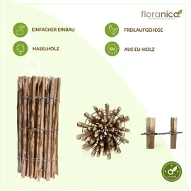 Floranica Staketenzaun 1,0 x 1,0 m imprägnitert braun