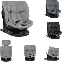 KIKKABOO Kindersitz i-Tour i-Size (40-150 cm) Gruppe 0+/1/2/3, Isofix, drehbar hellgrau
