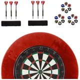 Best Sporting Dartscheibe Sisal Set mit Umrandung, 6 Steel-Dart-Pfeilen und 18 Flights