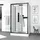 Marwell White Rectangle Komplettdusche mit Schiebetür 90 x 215 cm Duschwanne schwarz matt