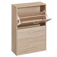 VASAGLE Schuhschrank 2 Klappen Holzoptik