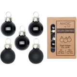 INGE-GLAS 25 Weihnachtskugeln 2cm Glas Christbaumkugeln Weihnachtsbaumkugeln schwarz