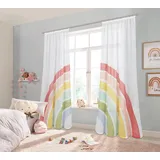 Lüttenhütt Gardine »Regenbogen«, (2 St.), Kindergardine, gewebt, bedruckt, verschiedene Größen, 2-er Set bunt