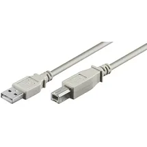 Hama Goobay USB 2.0 AB 180 LC HiSpeed 2.0, 1.8m USB A USB B Male Grey USB Cable - USB Cables (1.8m, 1.8 m, USB A, USB B, Male/Male, Grey)