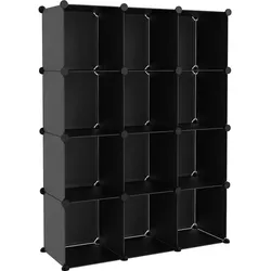 vidaXL Regalsystem mit 12 Würfeln Schwarz PP