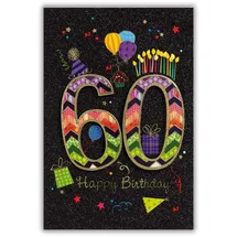 Bsb Geburtstagskarten 528860-2, 60. Jahre, 115 x 170mm, Klappkarte mit Umschlag