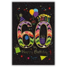 Bsb Geburtstagskarten 528860-2, 60. Jahre, 115 x 170mm, Klappkarte mit Umschlag