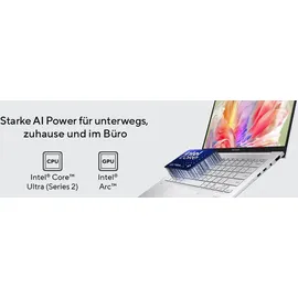 Asus ZenBook 14 OLED Intel Core Ultra 7 255H 16 GB RAM 1 TB SSD Win11 Home Foggy Silver