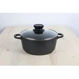 Buri 4x Aluguss Kochtopf 2,3L 20cm Glasdeckel Küchen Mahlzeit Induktion Kochen Herd
