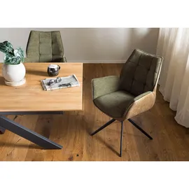MASSIVMOEBEL24.DE Drehstuhl Polyester braun/grün