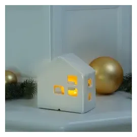 MARELIDA LED Haus Lichthaus Dekohaus Leuchthaus H: 13cm inkl. Batterie Innen