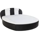 Westfalia Schlafkomfort Rundbett, schwarz (schwarz, weiß), B:200cm L:230cm, Bezug Bett: Kunstleder;Bonnell-Federkernmatratze: 51% Polypropylen, 39% Polyester, 10% Baumwolle;Kaltschaummatratze: 100% Polyester, Bezug abnehm- und waschbar bis 60C, WESTFALIA SCHLAFKOMFORT, Betten,