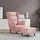 vidaXL Ohrensessel mit Hocker Samt 81 x 96 x 90 cm Rosa