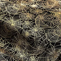 Elastik-Jersey mit Foliendruck "Spinnennetz", schwarz/gold