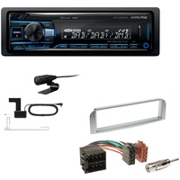 Alpine UTE-204DAB 1 DIN Autoradio DAB+ Bluetooth USB AUX-IN passend für Alfa Romeo 147 2000-2010 Silber