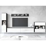 INOSIGN Wohnwand »PARIS, Vitrine Türanschlag links/rechts wechselbar« Komplett-Set, 4 Stk. tlg., schwarz-weiß