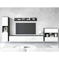 INOSIGN Wohnwand »PARIS, Vitrine Türanschlag links/rechts wechselbar« Komplett-Set, 4 Stk. tlg., schwarz-weiß